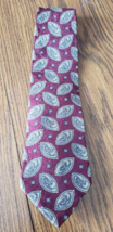 Tom James Red Paisley Pattern All Silk Necktie - £6.22 GBP