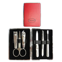 Comoy Large 6pc Fold Manicure Set - Red - £28.30 GBP