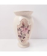 Vintage FTD Embossed Floral 9.25&quot; Ceramic Flower Vase - $35.97