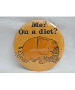 Pinback Button Orange Elephant Me On A Diet 1980s Vintage Humor Novelty ... - £5.53 GBP