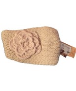 Women Crochet Knitted Headband Flower Head Wrap &amp; Neck Ear Warmer Beige ... - £10.11 GBP