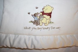 Disney Baby Blanket Winnie the Pooh Have You Any Honey for Me Ivory Roo Bee 30" - £31.71 GBP