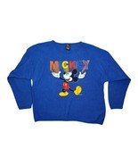 Vtg Mickey Unlimited Disney Spellout Sweatshirt Unisex One Size Blue Bra... - $38.99