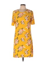 Bobbie Brooks short sleeve mini stretch silhouette yellow floral dress Medium - £22.31 GBP