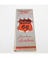 1950&#39;s Phillips 66 Road Map Minneapolis St. Paul &amp; Vicinity 27x18 inches - $20.90 CAD