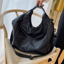 Leather Women Half Moon Bags Large Capacity Hobo Shopper Bag Quality Soft PU Cro - £46.82 GBP