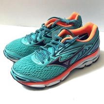 Womens Mizuno Wave Inspire 13 Blue Coral Orange Running Shoes Size 6.0 - $199.99