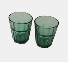 $12 Set of 2 Ikea Pokal Bulgaria 21412 Retired Green 9 Panels High Ball Glass - £7.81 GBP