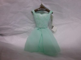 Hallmark &quot;Bridesmaid Green Dress On Hanger&quot; Part Fabric Ornament NEW wit... - $184.89 MXN
