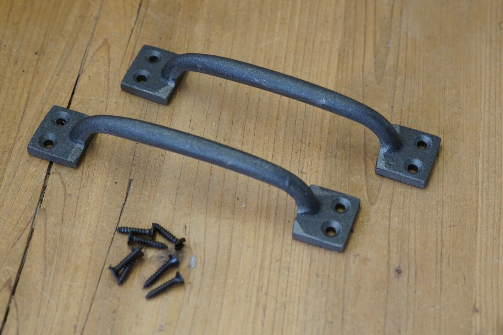2 Drawer Pulls Iron Style Cabinet Handles Grasp Door 6&quot;  Kitchen Window ... - $12.99