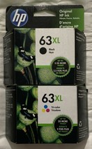 HP 63XL Black Tricolor Combo L0R44BN F6U63AN &amp; F6U64AN Exp 2026+ Genuine... - £56.23 GBP