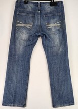 Ron Chereskin Jeans Mens 36 X 30 Blue Denim Casual Distressed Embroidere... - $31.67