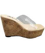 Cinderella of Boston Cork Wedge Heels Sandals Girls 2.5W Natural Transpa... - $21.19