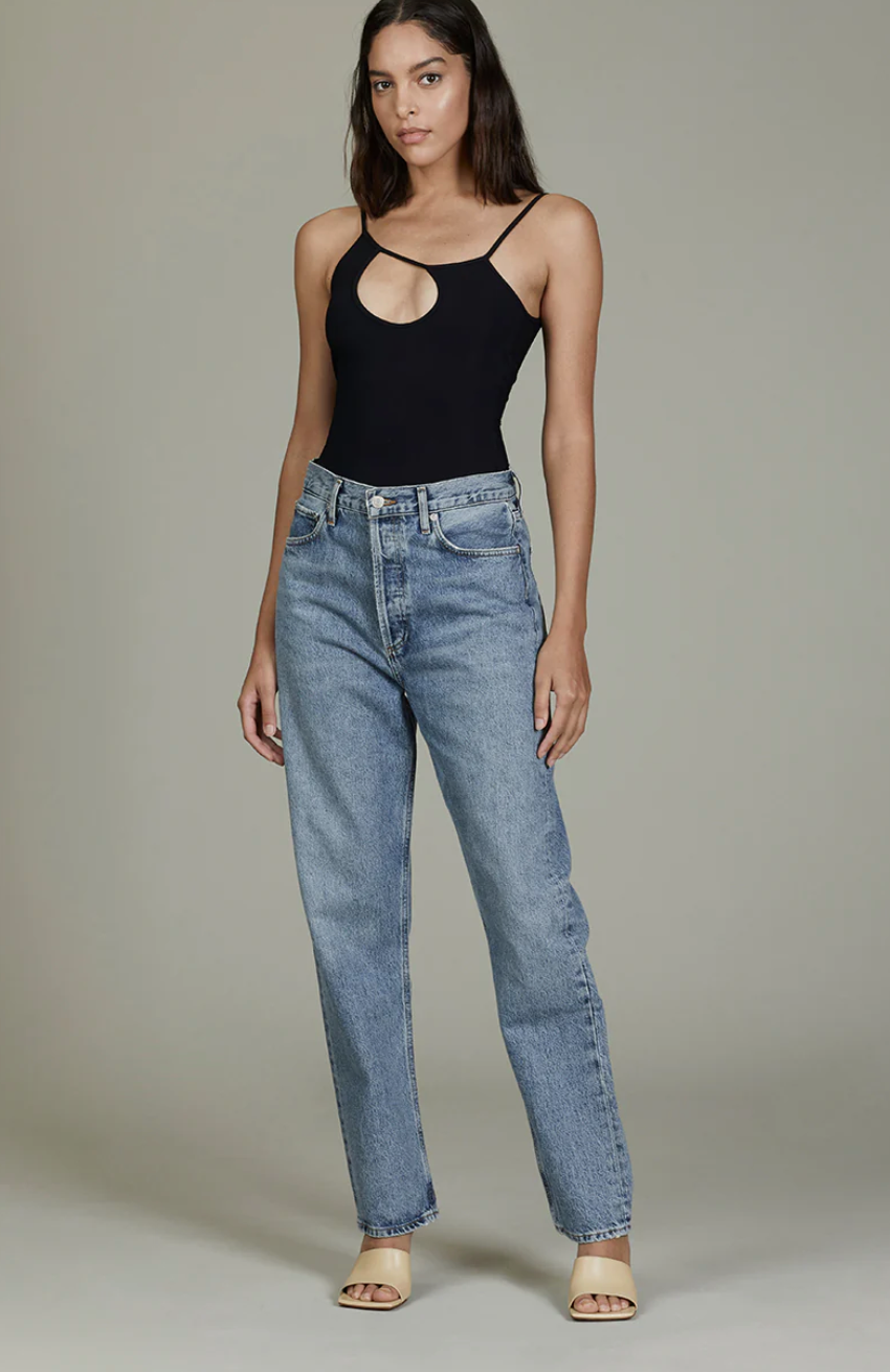 ALIX NYC BLACK DOREST ASYMMETRICAL NECKLINE CUTOUT BODYSUIT (L) NWT - $85.00