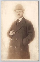 RPPC Dapper Gentleman With Cigar Anthony Padula Real Photo Postcard B39 - £13.61 GBP