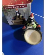 Vintage Christmas Bear Candy Bowl Holder Table Top 90s Christmas Decoration - $19.79