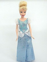 Disney Cinderella Fairytale Barbie Doll 12&quot; Blonde Blue Eyes Sparkly Dress 2005 - £7.51 GBP