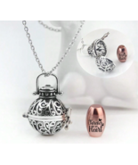 Mini Urn Necklace Memorial Locket ♡ Keepsake Pendant ✩ Stainless Steel C... - $243.17 MXN