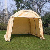 10&#39;x10&#39;x8&#39; Dome Roof Carport Storage Shed Tent Auto Shelter Garage Shade Steel - £166.06 GBP