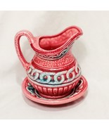Water Pitcher Wash Basin Bowl Set Pink Mini TILSO Vintage Japan Swirls B... - £25.17 GBP