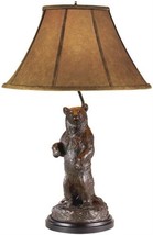 Sculpture Table Lamp Mountain Bear Hand Painted Made in USA OK Casting 1-Light - £502.70 GBP