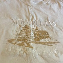 New Orleans Embroidered Tshirt Steam Boat VTG  Lg  Laissez Les Bon Temps... - £22.15 GBP