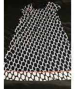 Madison Leigh Woman 22W Navy White Geometric Sheath Dress w/ Red Zippers... - $22.49