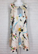 ISLE Reversible Dress Swing Stretch Knit Beige Mod Black White Abstract ... - $128.69