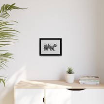 Minimalist Bear Forest Wall Art - Modern Black Frame Canvas Print - £37.27 GBP+