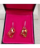 Osiana Lucky Stone Swarovski Crystals Champagne Dangle Earrings - $48.27