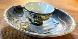 Vintage Japanese  Dragonware  hand painted small cup and leaf saucer - £23.11 GBP