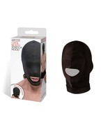 Lux Fetish Open Mouth Stretch Hood Mask - One Size Fits Most - Black - $19.99