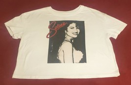 Selena Quintanilla T Shirt Womens Size Large White Crop Cropped Tee Tejano - £6.75 GBP