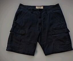 Wrangler Cargo Shorts Relaxed Fit Black Men's 32 Soft 9" Inseam Casual - $13.85