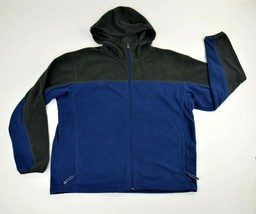 Columbia Blue Black Hoodie Full Zip Fleece Jacket Mens Size X Large - £39.17 GBP