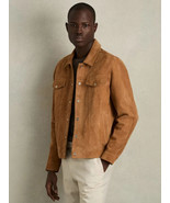 Lambskin Stylish Motorcycle Soft Men&#39;s Jacket Tan Suede Pure Handmade Ge... - $2,386.81 MXN+