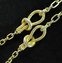 SLIP KNOTS 6 Links NECKLACE Vintage Goldtone Chain 52&quot; Long Length - £10.21 GBP