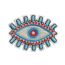 Evil Eye Iron On Patch 2&quot; Small Colorful Embroidered Applique Protection Symbol - £3.96 GBP