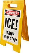 SmartSign- &quot;Danger - Ice! - Watch Your Step&quot; Folding Floor Sign 25 x 12 NEW - £23.69 GBP