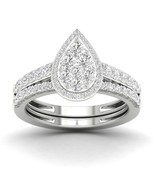 Authenticity Guarantee 
14K White Gold 1ct TDW Diamond Pear Cluster Halo... - $1,419.99