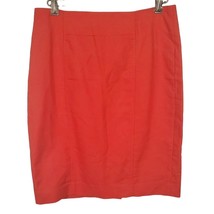 Ann Taylor Loft Skirt 2 Womens Solid Red Knee Length Back Zip Back Slit ... - $13.20