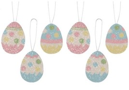 Bethany Lowe Pastel Stripe Polka Dot Easter Egg Tin Ornaments Set/6 Deco... - $19.57