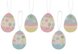 Bethany Lowe Pastel Stripe Polka Dot Easter Egg Tin Ornaments Set/6 Decorations - £15.41 GBP