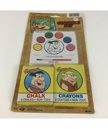 The Flintstones Coloring Set Watercolors Paint Crayons Chalk Vintage 199... - $20.24 CAD