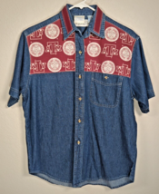 Texas A&amp;M Aggies Button Up Shirt Womens Sz M Custom Denim Vintage - £19.95 GBP
