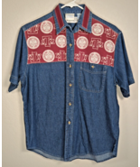 Texas A&amp;M Aggies Button Up Shirt Womens Sz M Custom Denim Vintage - £19.74 GBP