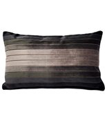 Carbon Stripes Textured Velvet Throw Pillow 12x19 Inches Rectangular, Co... - $96.56 CAD