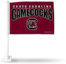 NCAA South Carolina Gamecocks Logo Under Name on Red Window Car Flag by Rico - £14.11 GBP