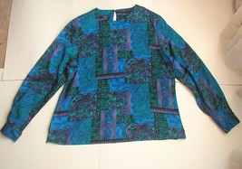 Vintage Willow Ridge Long Sleeve Abstract Block Block Size L Large - £11.21 GBP