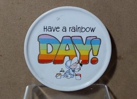 Have a Rainbow Day Ceramic Coaster Only Hallmark Mug Mates 3.25&#39;&#39; Vintage 1983 - £7.43 GBP